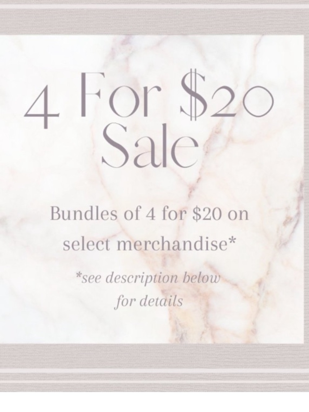 4 for $20 Clothing Sale! Includes bras, swim, etc